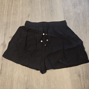 ZARA Black Drawstring Pull On Shorts Women Size XS